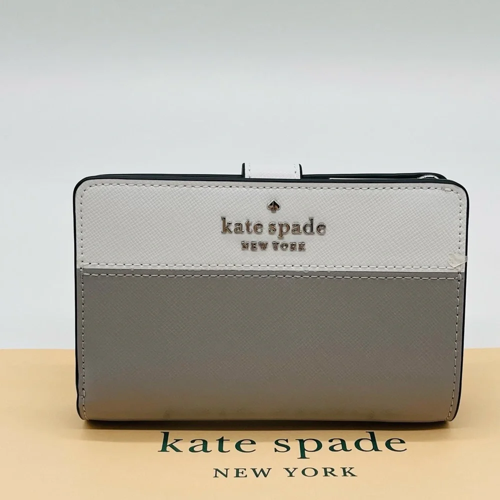 Kate Spade Medium Colorblock Compact Bifold Wallet - Picture 1 of 9